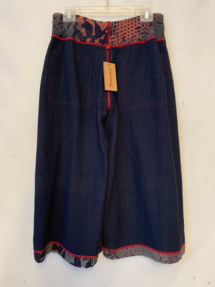 MONOTONE TWILIGHT PRINT KANTHA GAUCHO SHORT - tp4618-red -