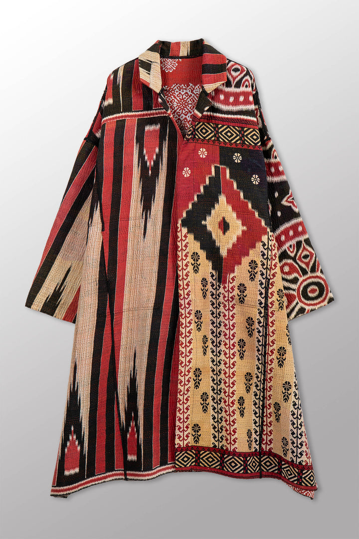 VINTAGE COTTON KANTHA NEW OVERSIZED COAT - cv4342-0021a -