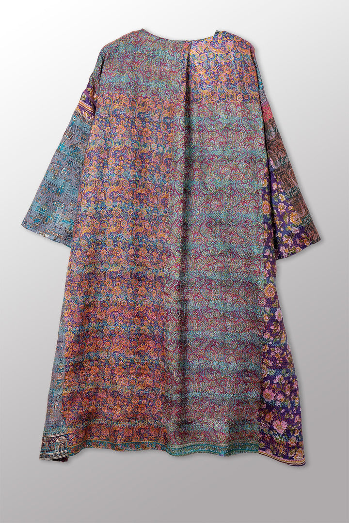 VINTAGE SILK KANTHA LONG DUSTER - sv2328-0014a -