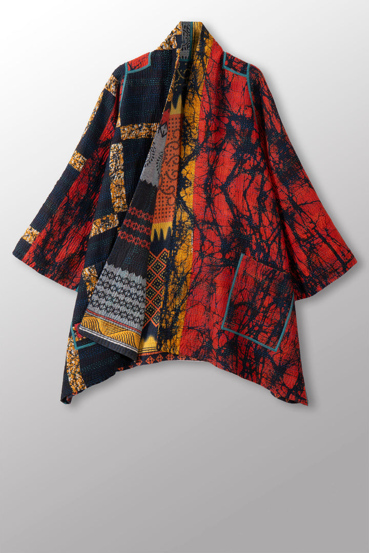 VINTAGE COTTON KANTHA A-LINE JKT - cv4003-0444a -