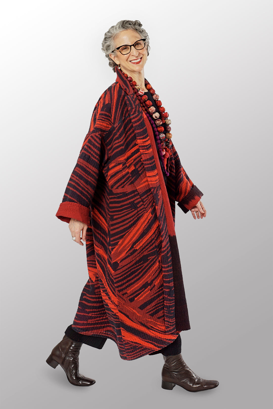 MAGMA AND OMBRE  KANTHA NEW OVERSIZED COAT - mw5342-red -