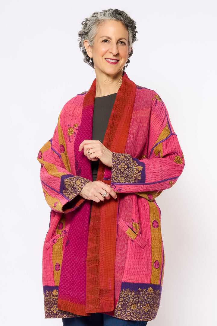 VINTAGE COTTON KANTHA HAORI JKT - cv4068-0021a -