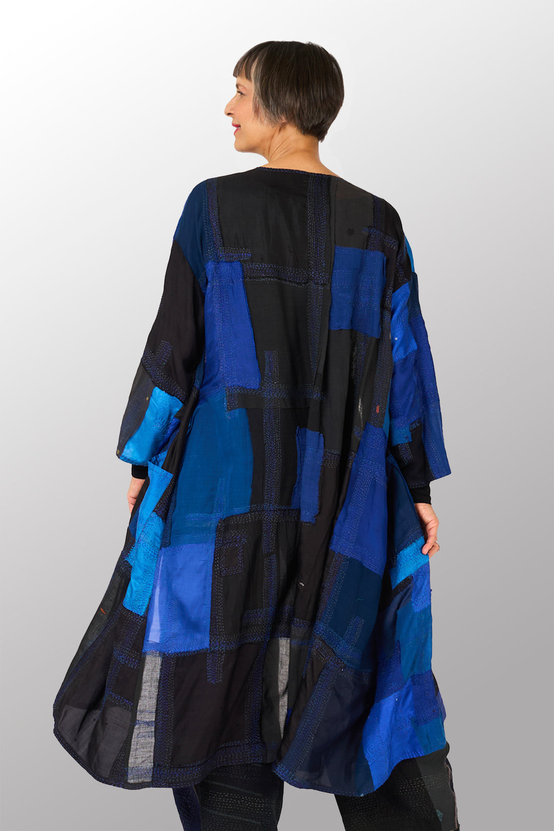 MOSAIC OMBRE KANTHA LONG DUSTER - mo1328-blu -