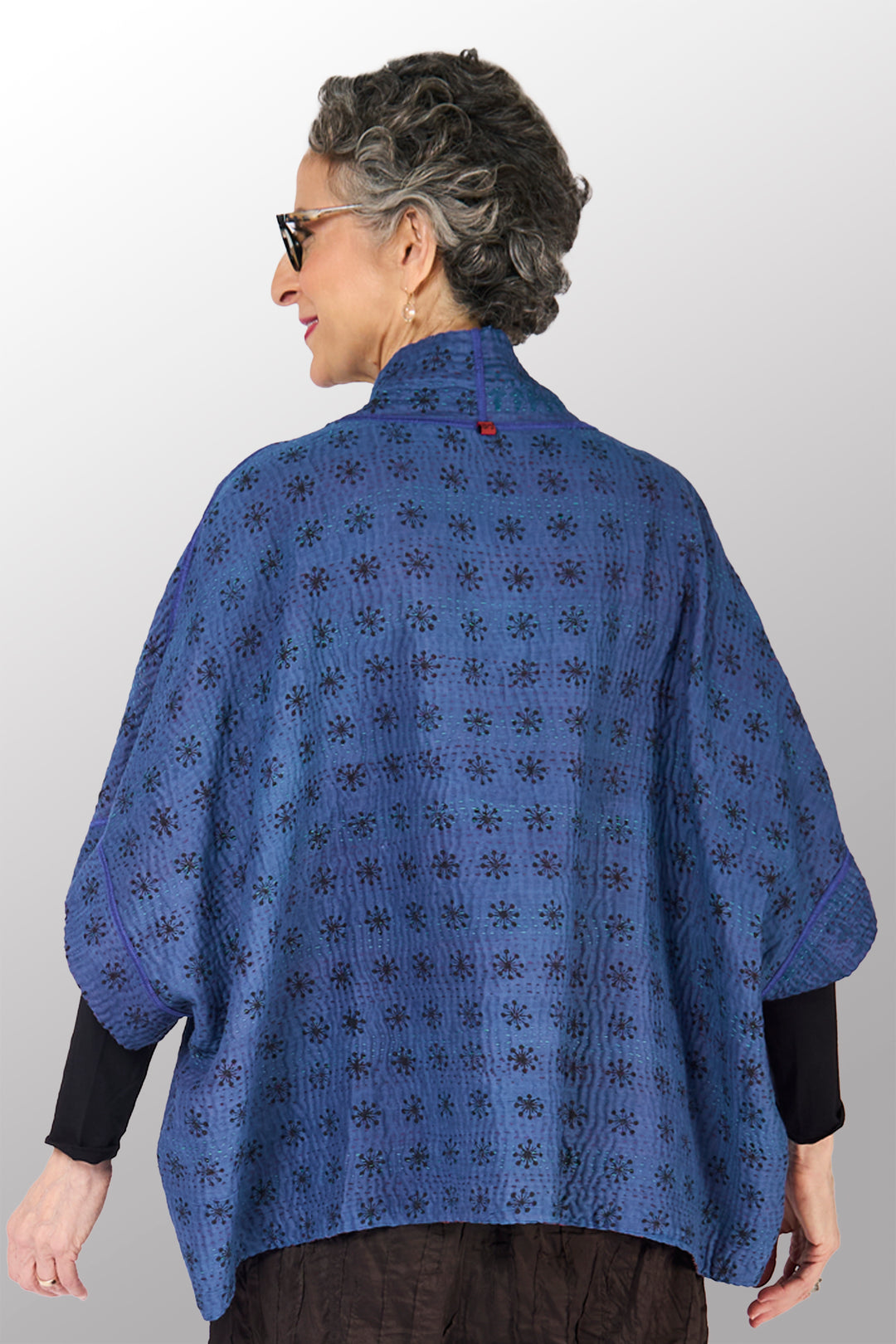COTTON OVERDYE KANTHA MINI PONCHO - ov4060-cfus005a -