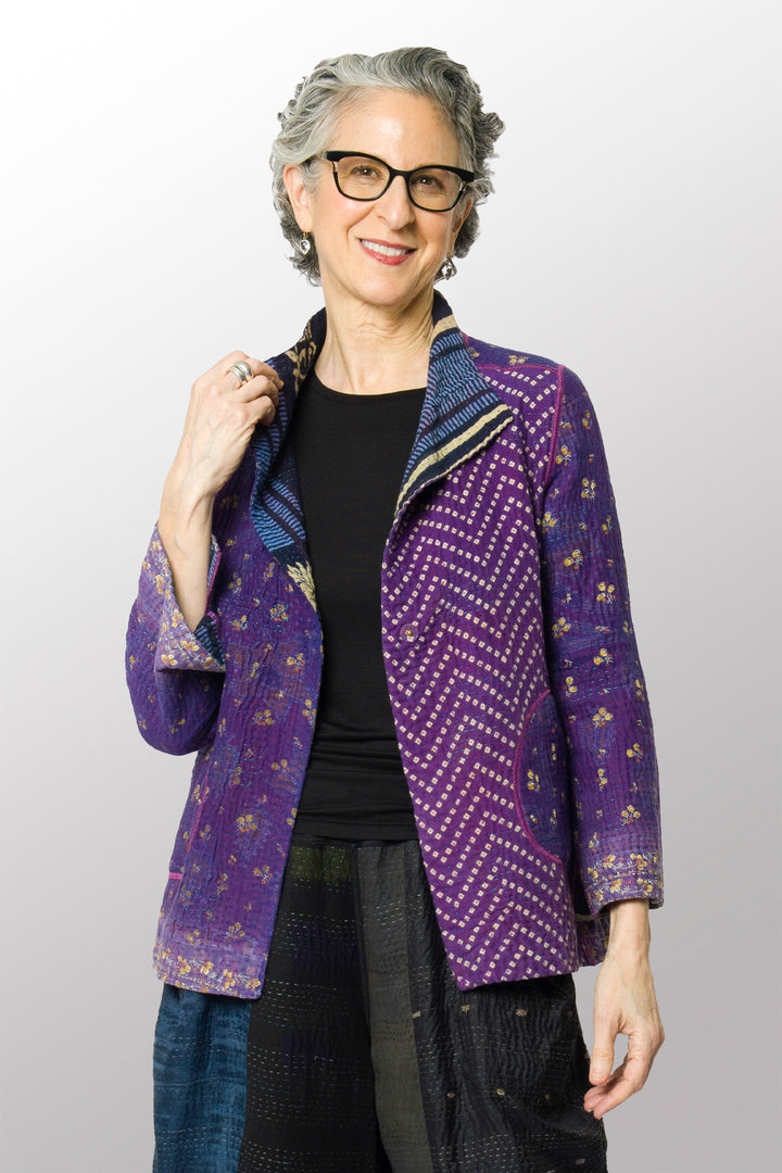 VINTAGE COTTON KANTHA SHORT JKT - cv4007-0323s -