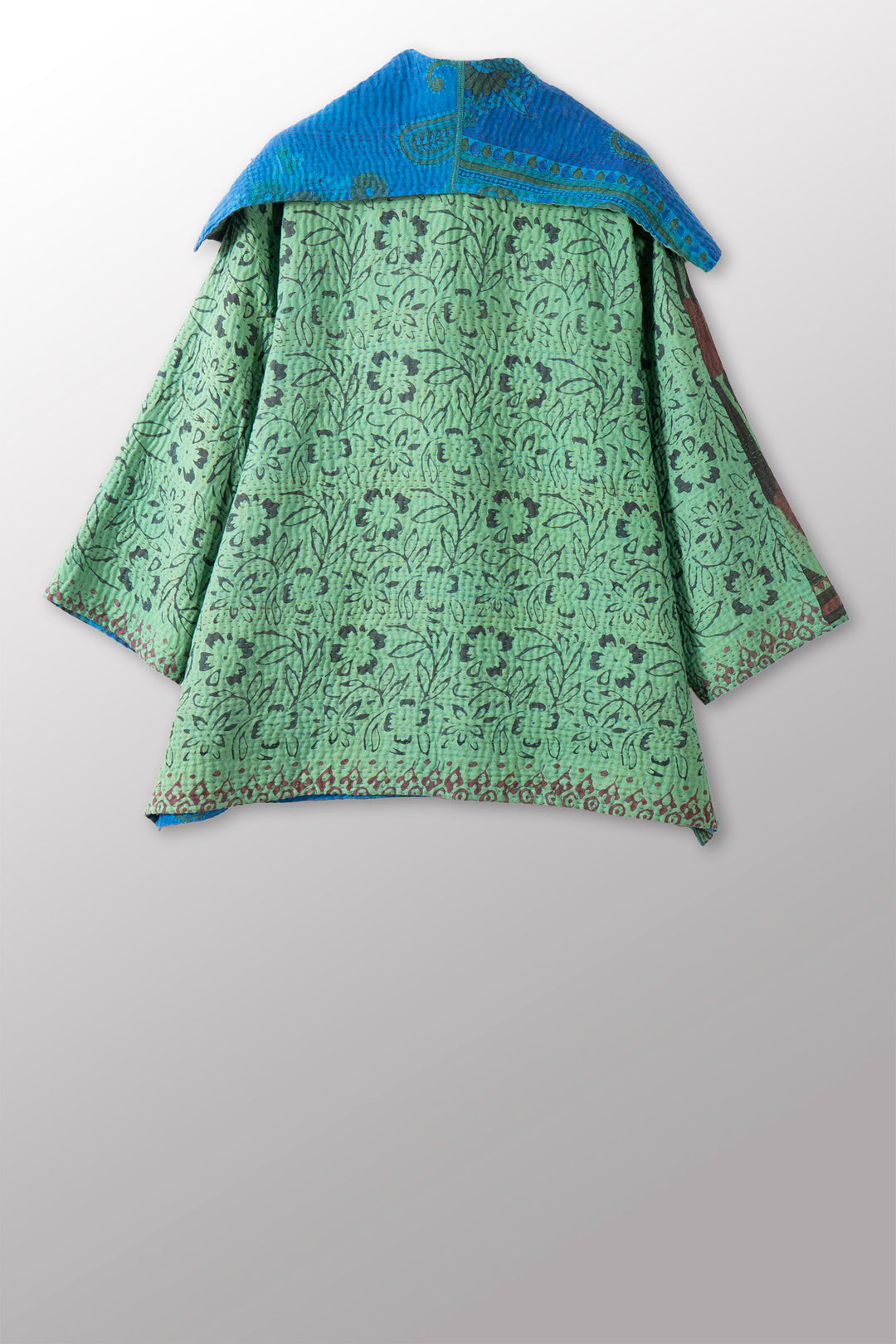 COTTON OVERDYE KANTHA FLARE JKT - ov4010-cblu006a -