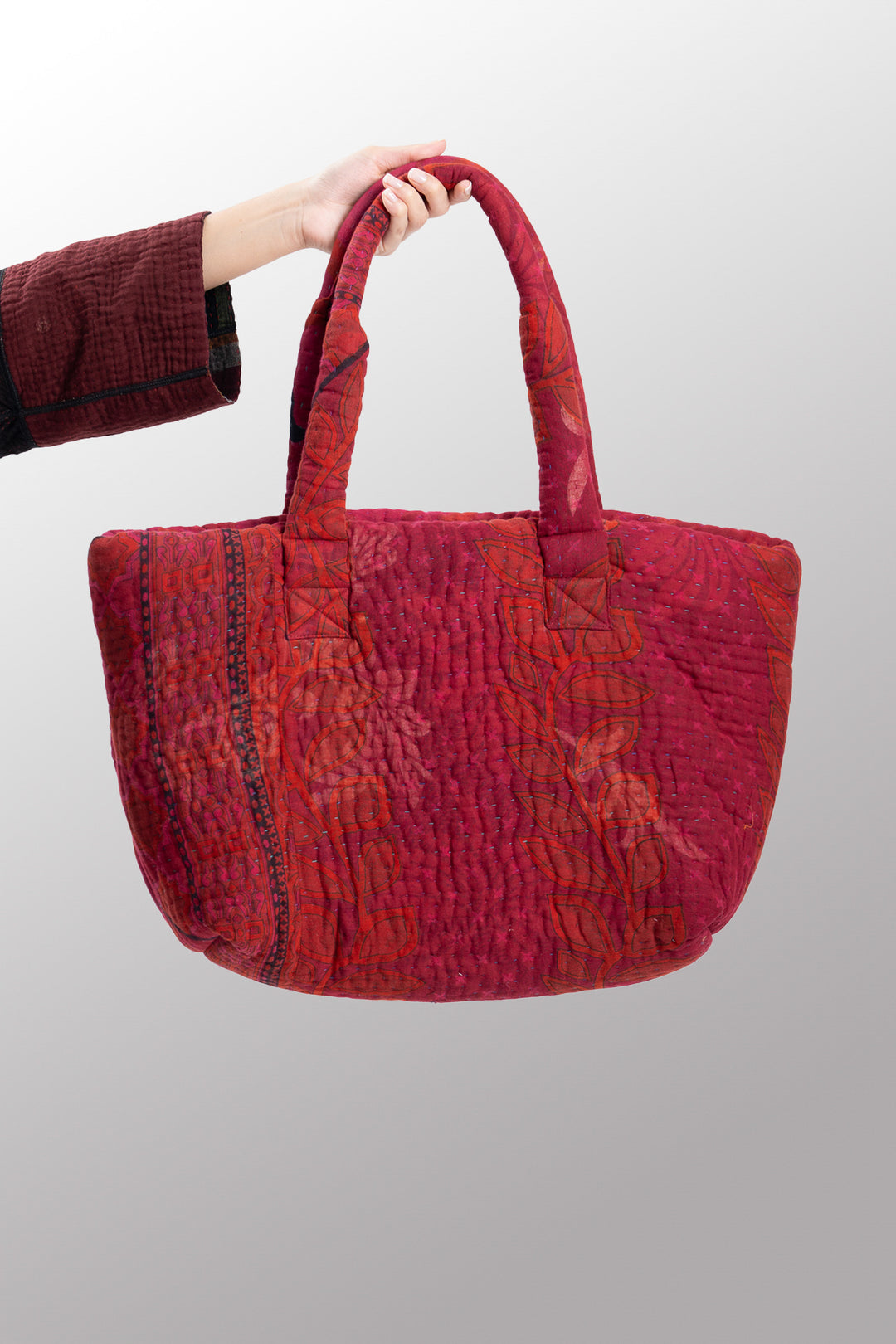 Quilted Overdye Cotton Kantha Wide Tote