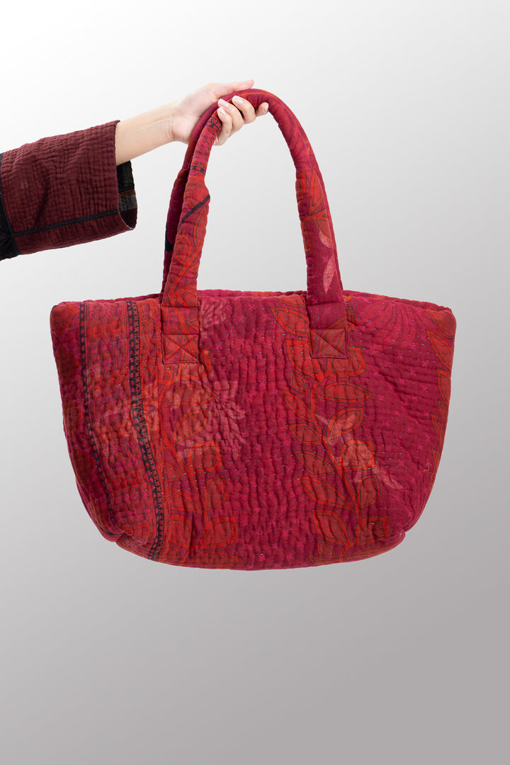 Quilted Overdye Cotton Kantha Wide Tote