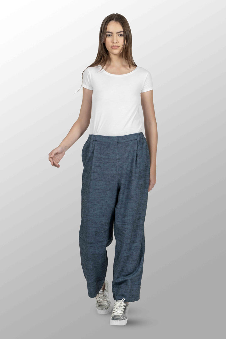 DENIM KNEE DARTS PANTS - bl-dn1667-nvy -