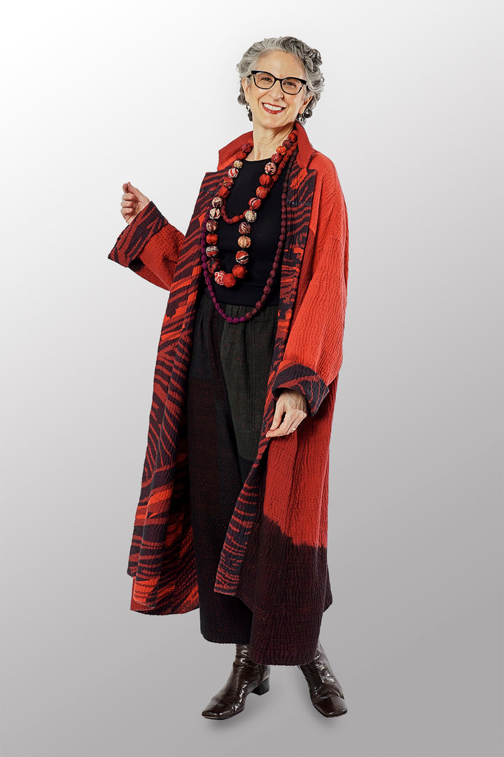 MAGMA AND OMBRE  KANTHA NEW OVERSIZED COAT - mw5342-red -