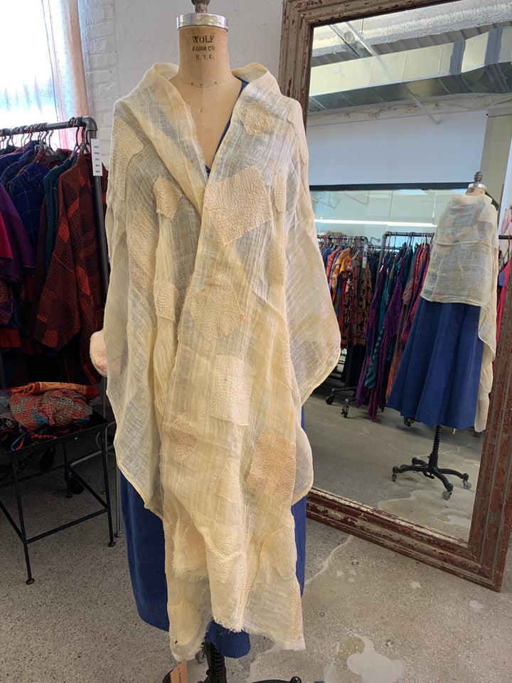 LINEN CLOUD TIE-DYE SHAWL MEDIUM - lc1802-ylw -