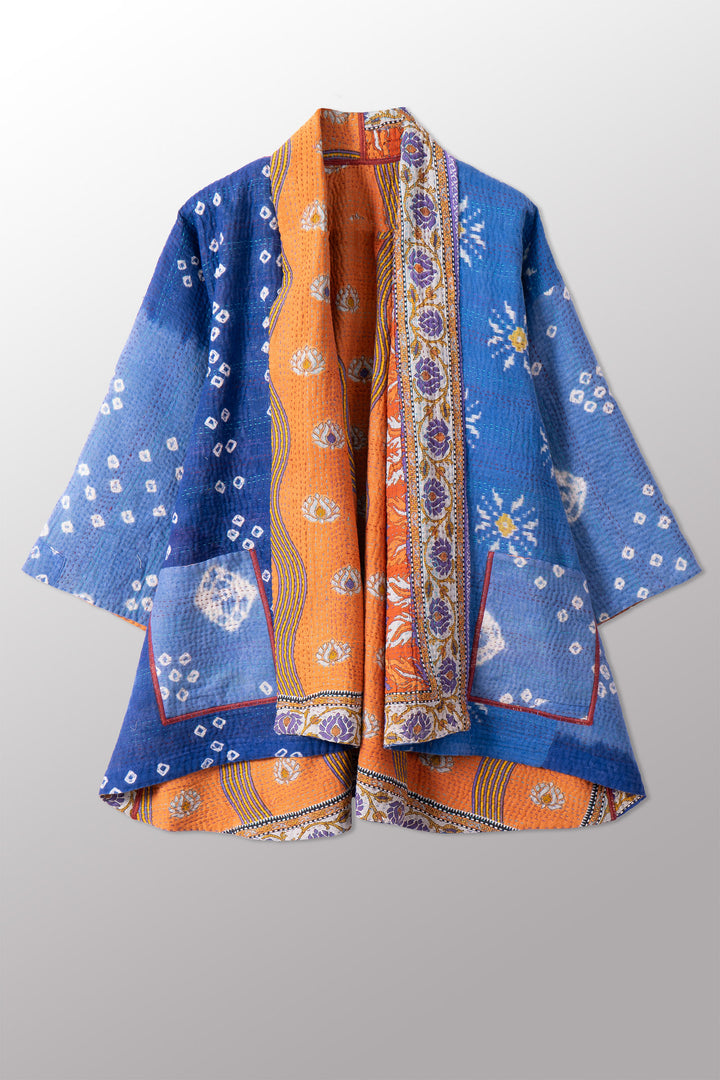 VINTAGE COTTON KANTHA KIMONO JKT - cv4004-0210a -