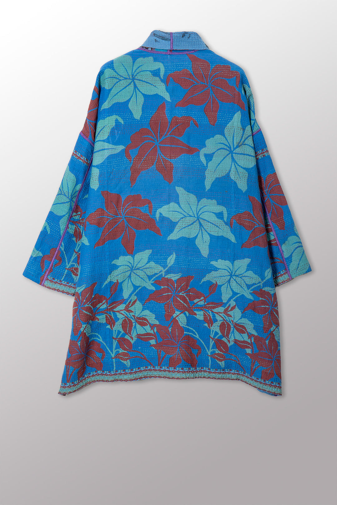 VINTAGE COTTON & NEW VOILE KANTHA HAORI JACKET - cn2068-0004a -