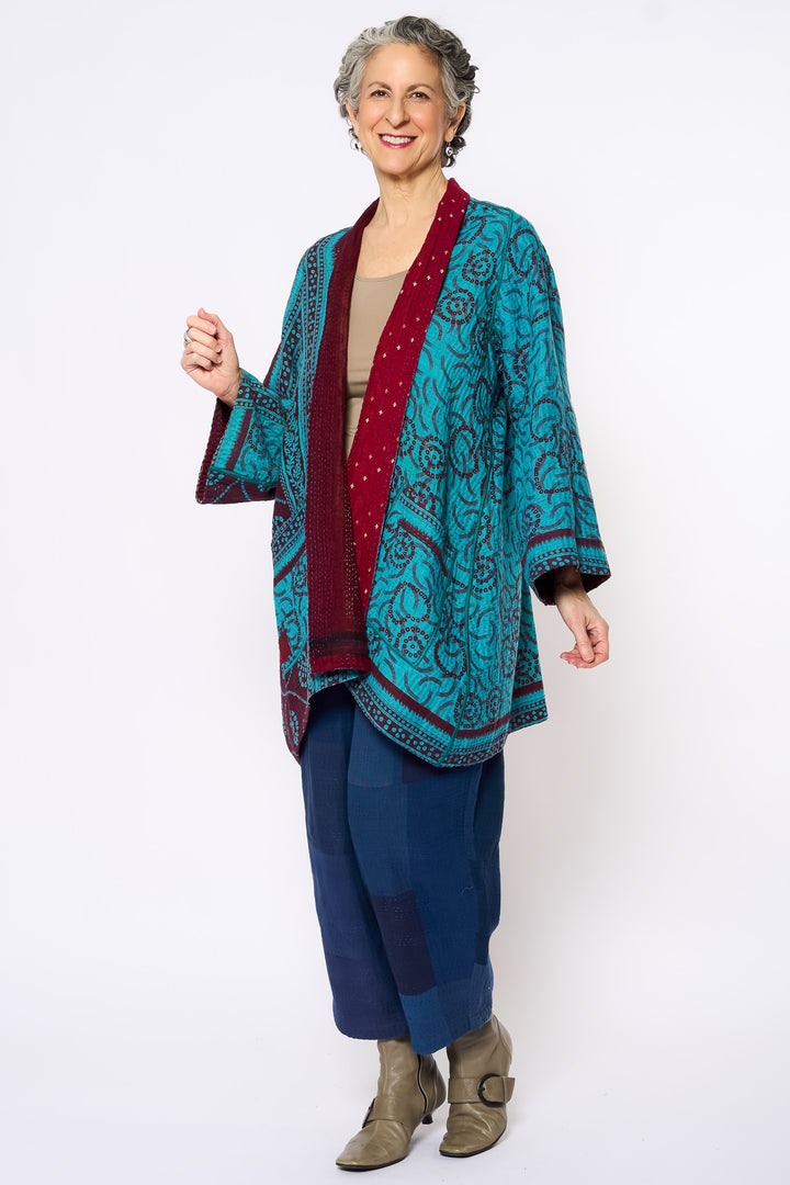 COTTON OVERDYE KANTHA A-LINE JKT - ov4003-ctuq002a -