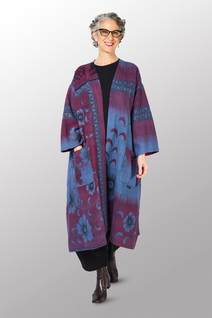 COTTON OVERDYE KANTHA LONG DUSTER - ov4328-cfus001a -