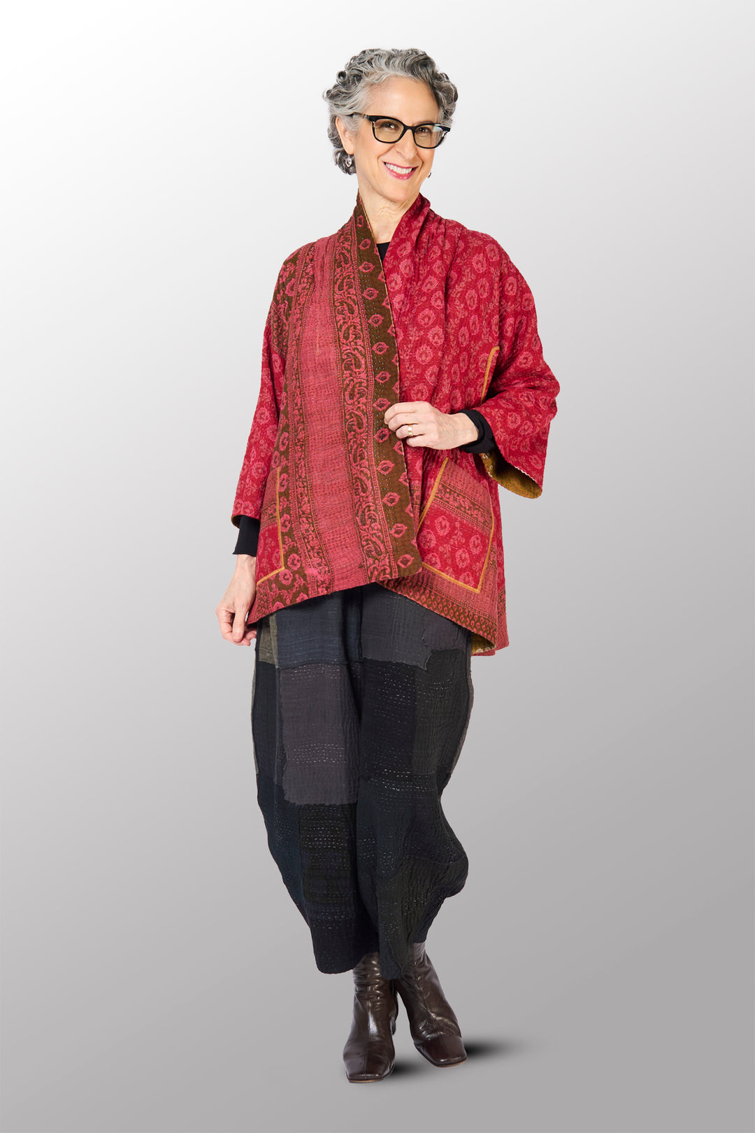 COTTON OVERDYE KANTHA KIMONO JKT - ov4004-cred001a -