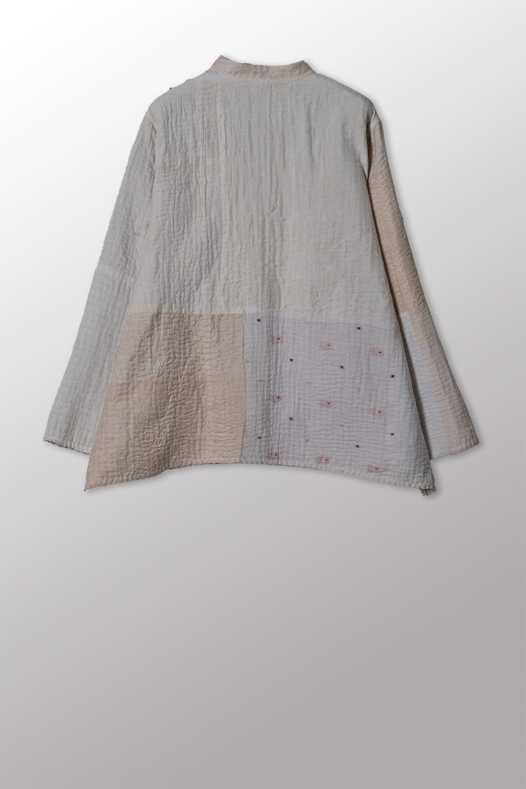 BBK PATCH KANTHA KAFTAN JACKET SHORT - bl-bbp4088-ivy -