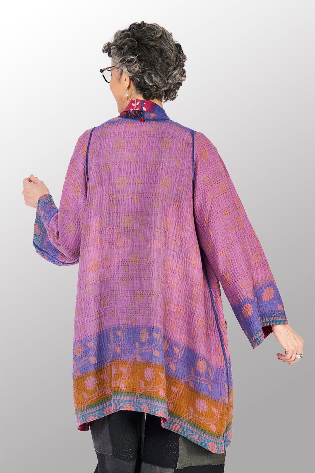 COTTON OVERDYE KANTHA A-LINE JKT - ov4003-cfus037a -