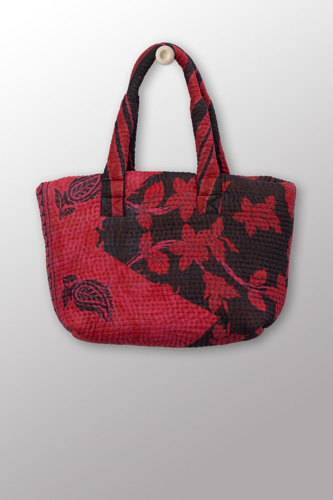 Quilted Overdye Cotton Kantha Wide Tote