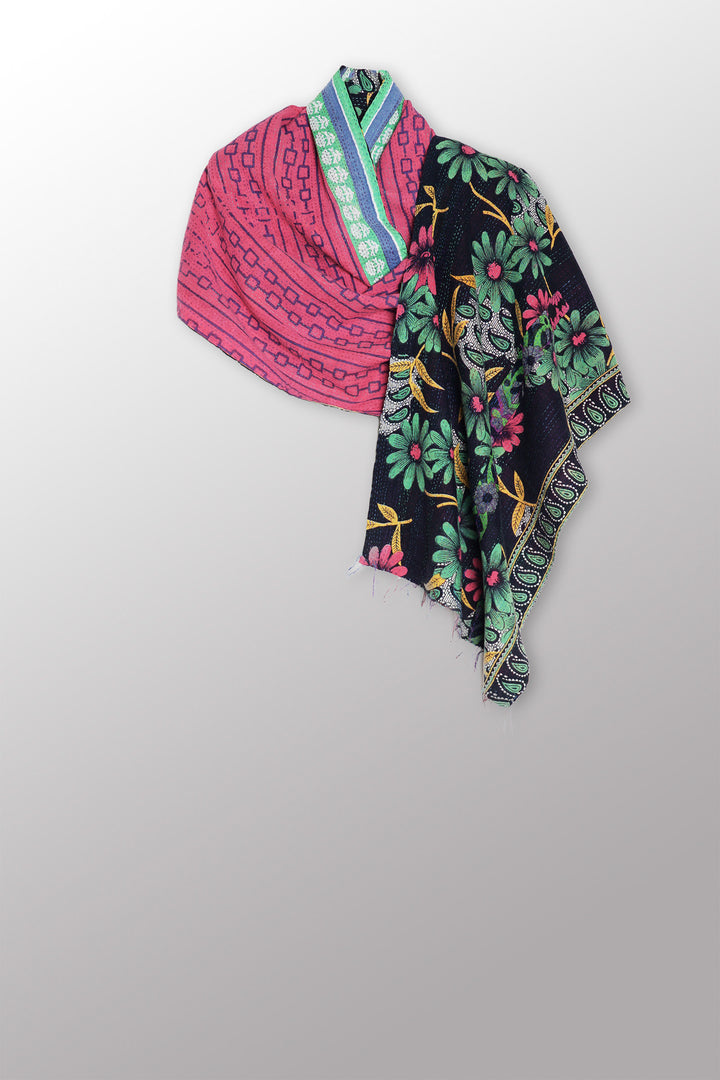 VINTAGE COTTON KANTHA SCARF STANDARD - cv2801-0013a -