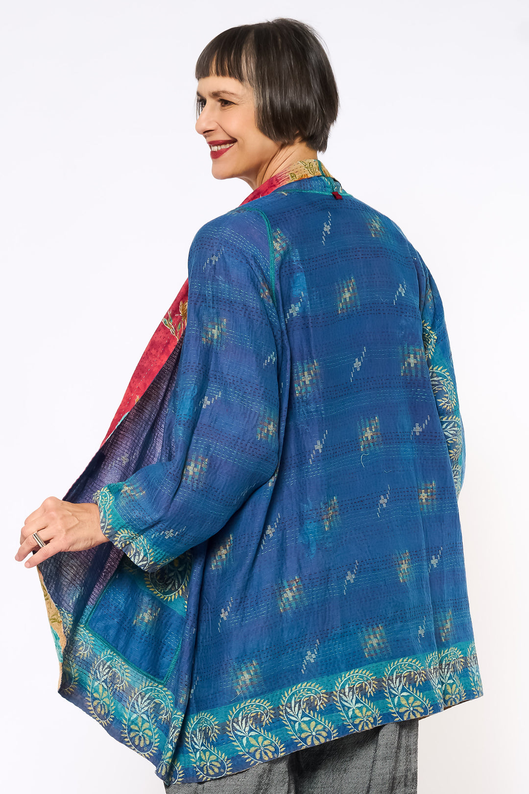 VINTAGE COTTON KANTHA A-LINE JKT - cv2003-0172a -