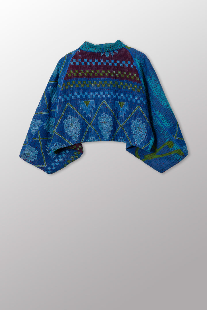 VINTAGE COTTON BBK KANTHA PUFF SLV. SHRUG - bb4062-0001a -