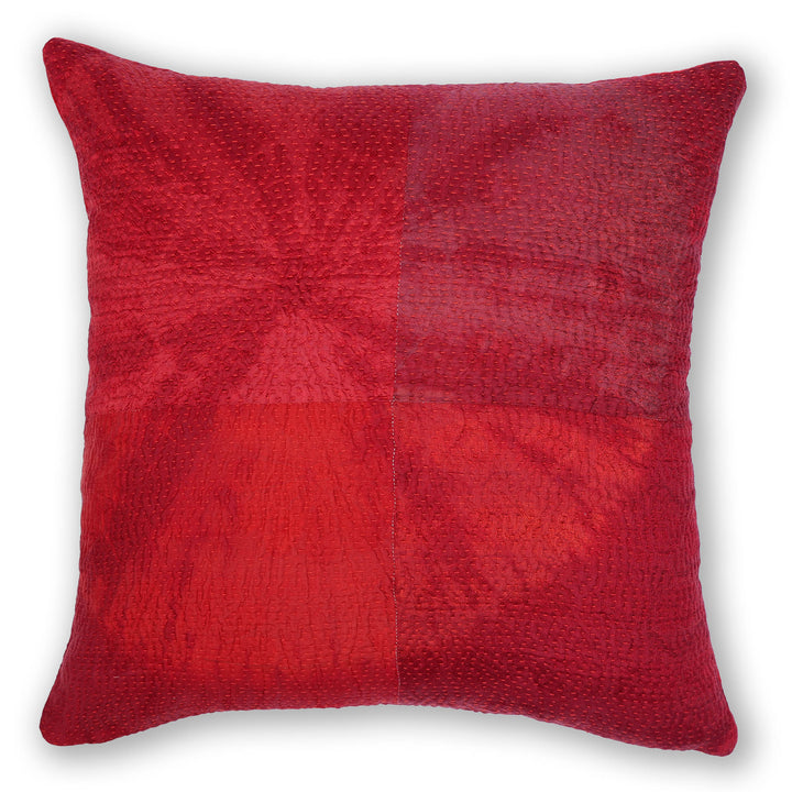 Dessert Flower Circle Tie Dye Cushion -Red