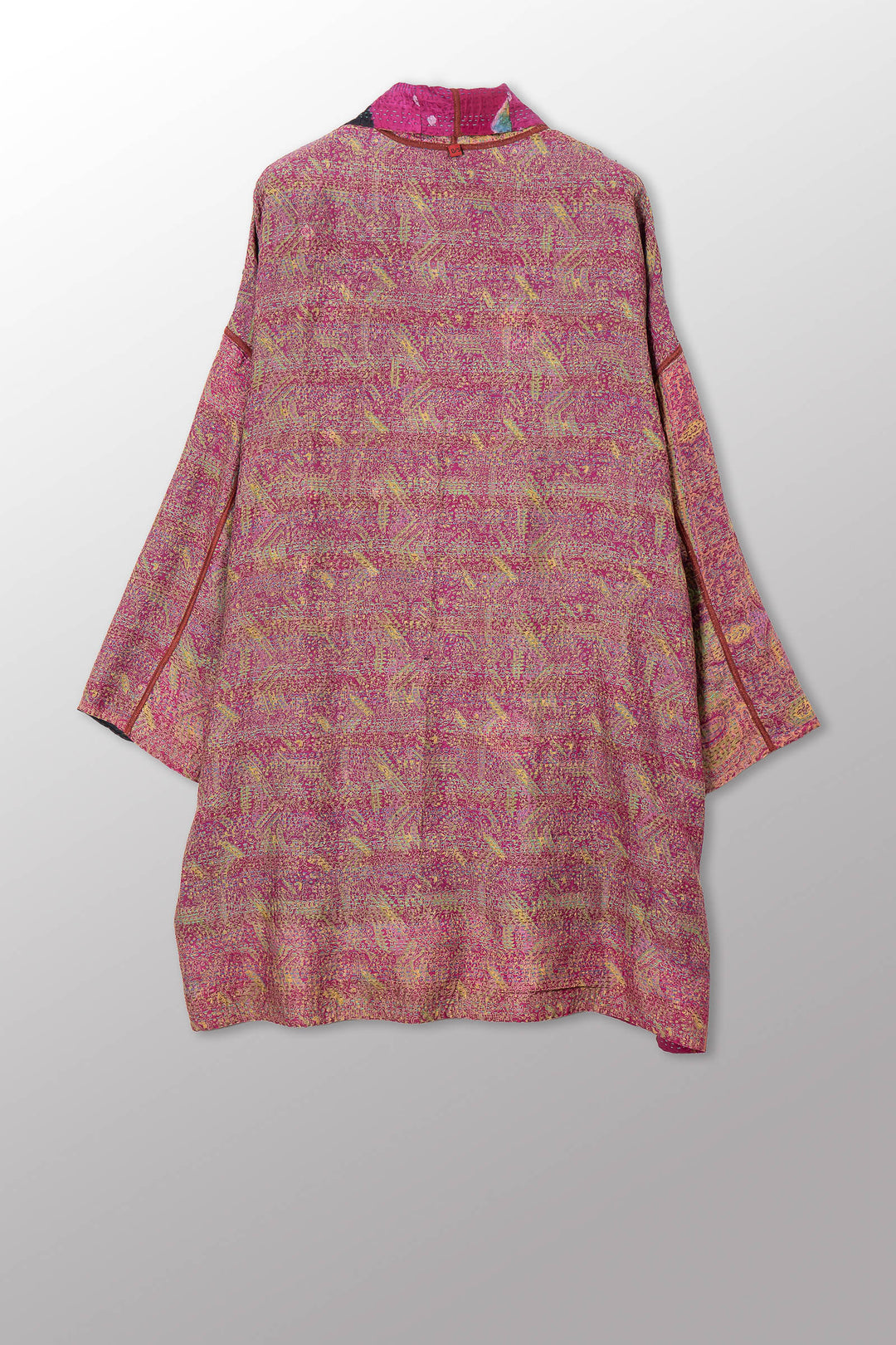 VINTAGE SILK GEORGETTE KANTHA HAORI JKT - sg2068-0006a -