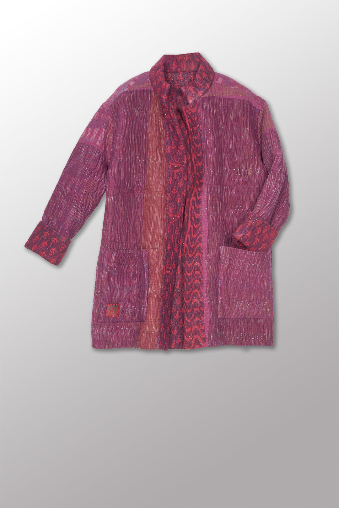 QUILTED OVERDYE COTTON KANTHA MEN'S JACKET - oq5041-cred001m -