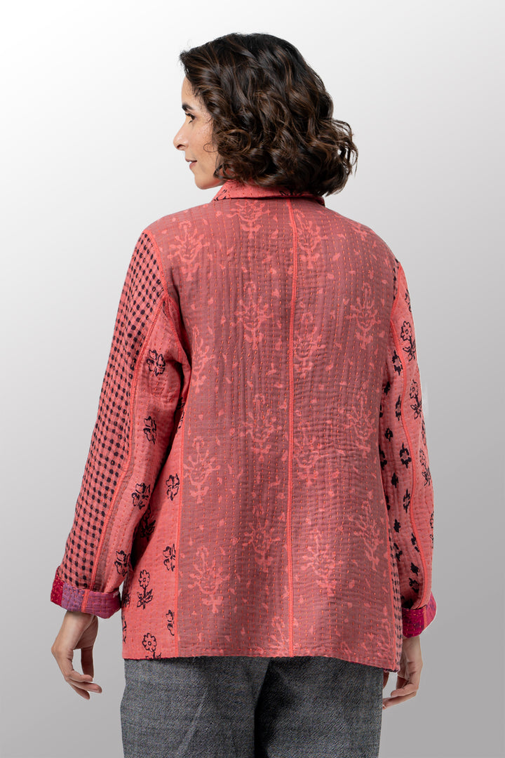 BBK PATCH KANTHA BASIC JACKET - bl-bbp4052-pik -