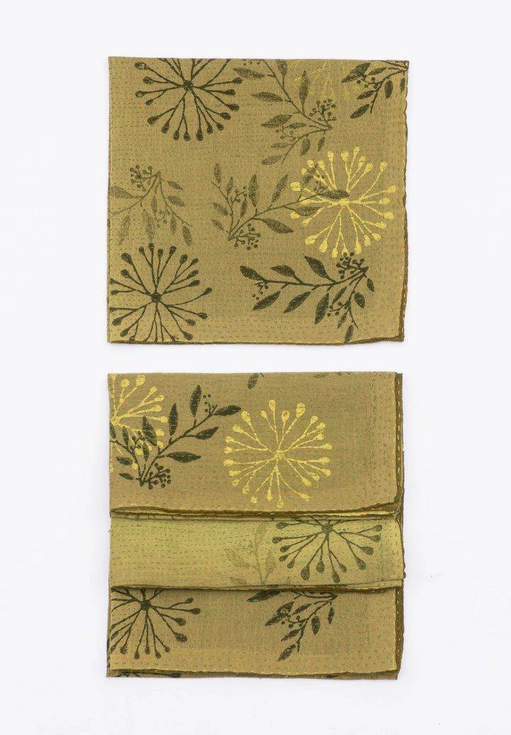 Ombre Handmade Kantha Napkin -Green (Set of 2)