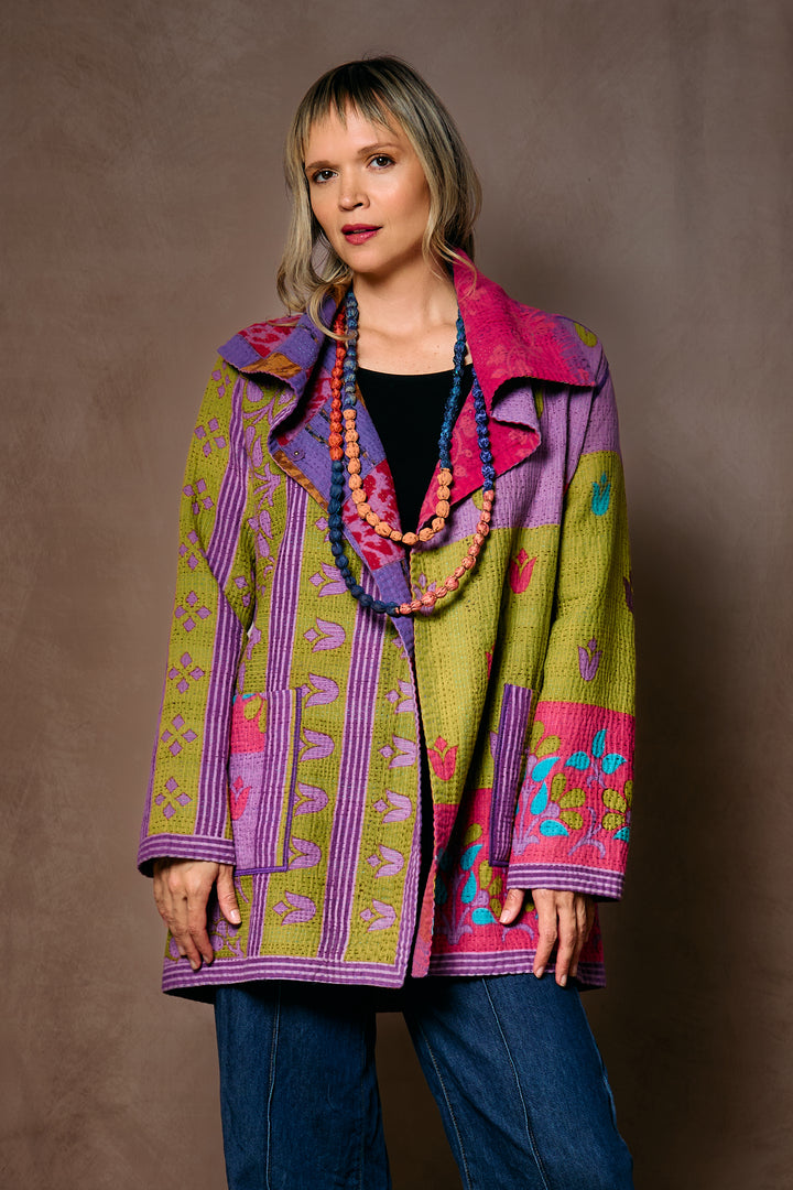 COTTON OVERDYE KANTHA POCKET JKT - ov4002-cpik001a -