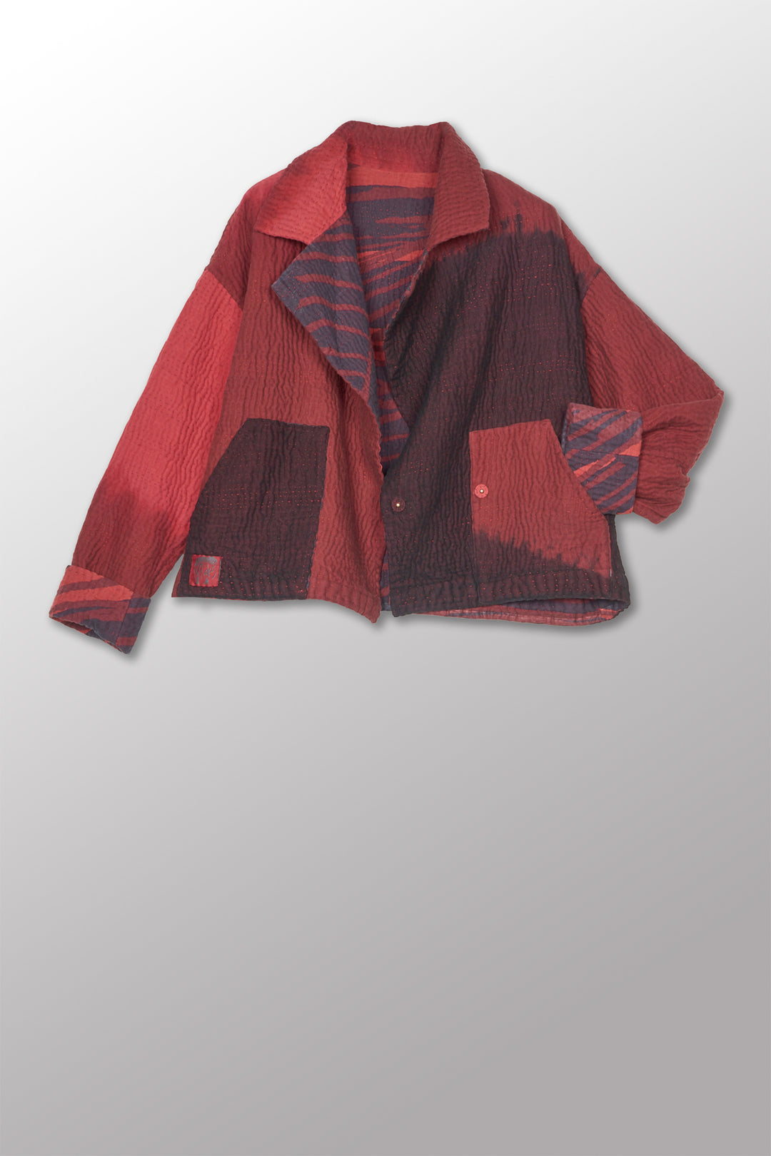 MAGMA AND OMBRE KANTHA LAPELED SHORT JKT - mw5081-red -