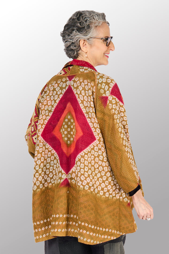 COTTON OVERDYE KANTHA KIMONO JKT - ov4004-cred001a -