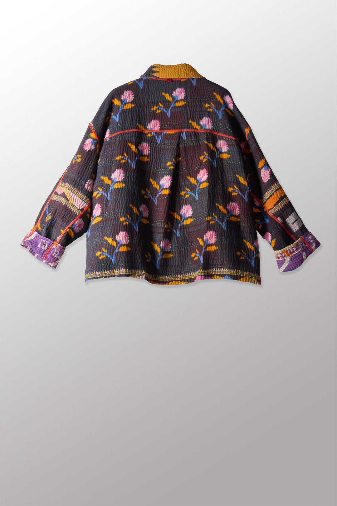 VINTAGE COTTON KANTHA CROPPED SHIRT JACKET - cv4075-0008a -