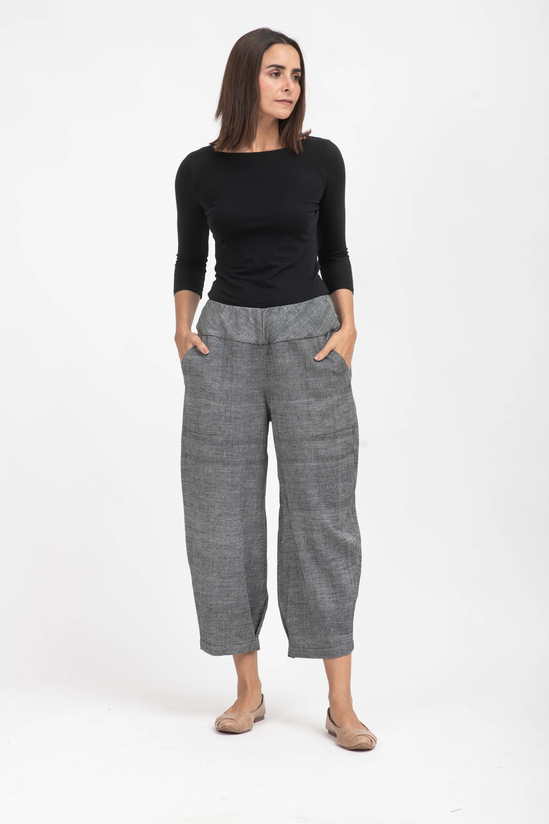 DENIM NEW LANTERN PANTS - dn1651-gry -