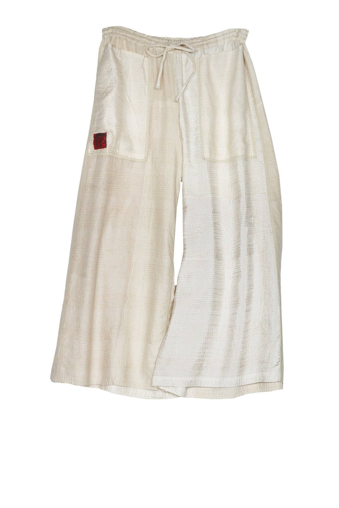 JAIPUR WHITE KANTHA DRAW STRING GAUCHO - jw2627-ivy -