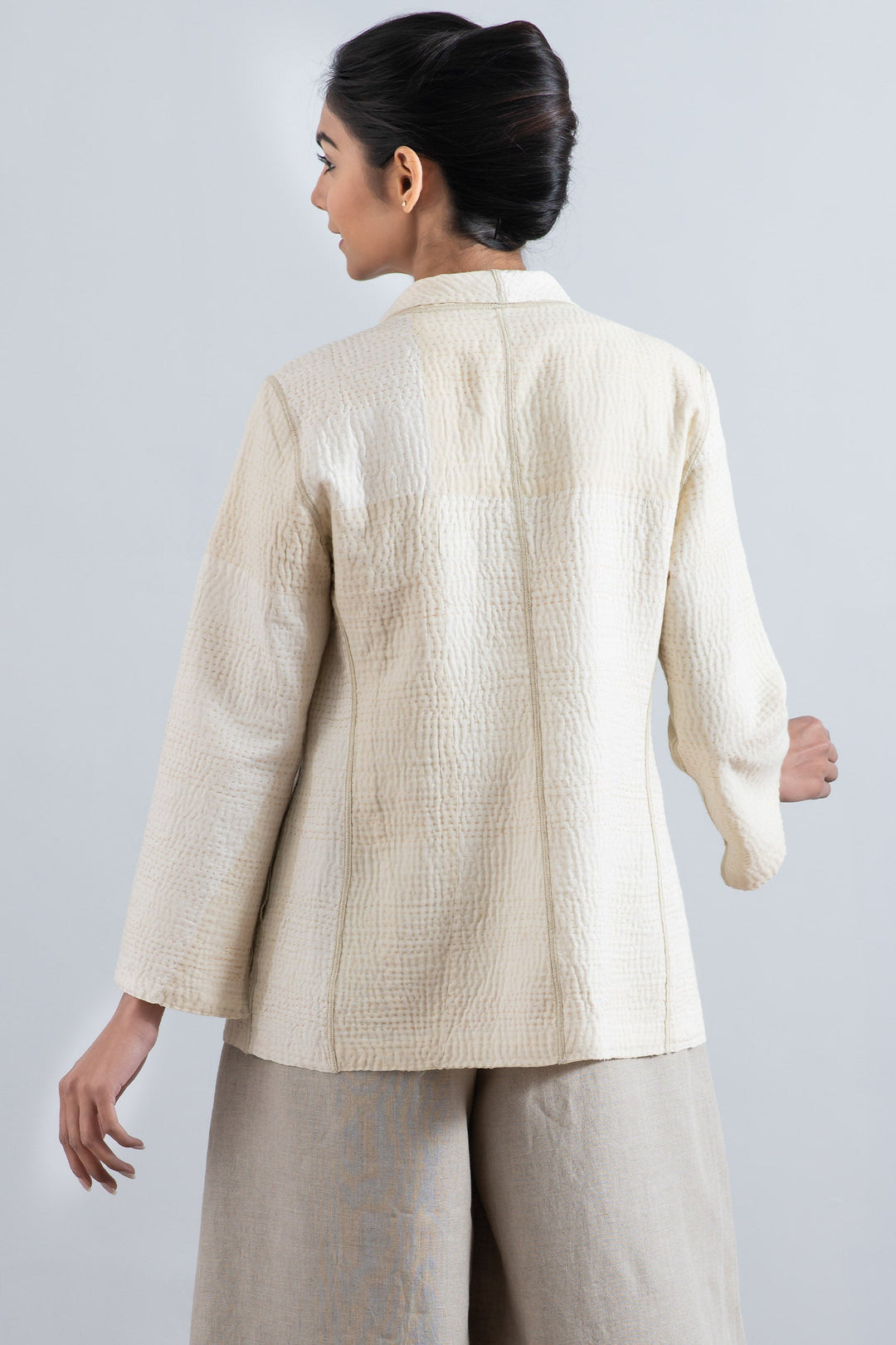 JAIPUR WHITE KANTHA SHORT JKT - jw4007-ivy -