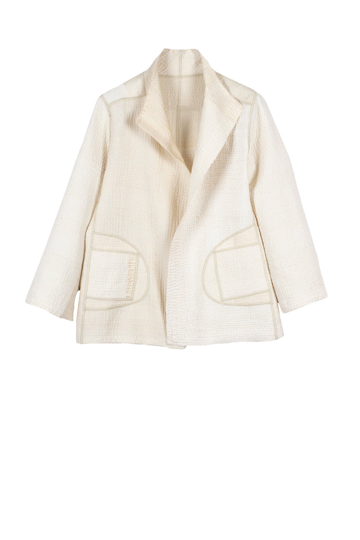 JAIPUR WHITE KANTHA SHORT JKT - jw4007-ivy -