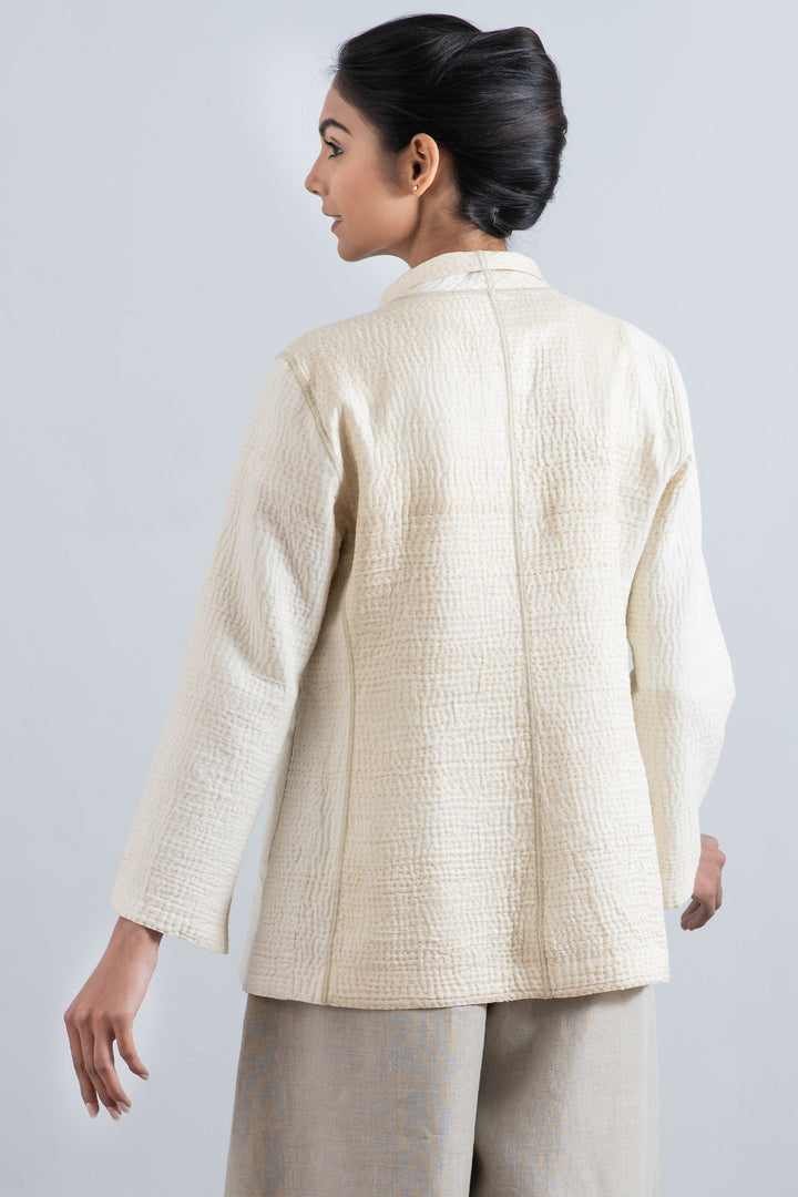 JAIPUR WHITE KANTHA SHORT JKT - jw4007-ivy -
