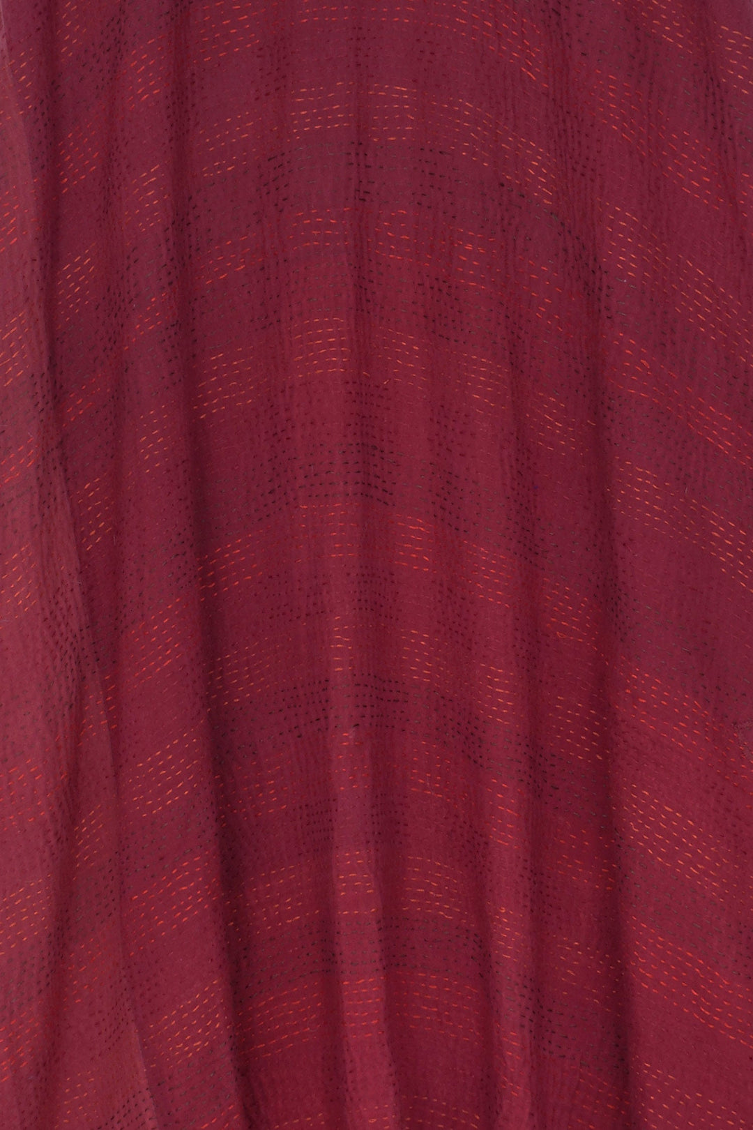 LANDSCAPE FRAYED PATCH KANTHA BACK TUCKED TUNIC - lf2513-red -