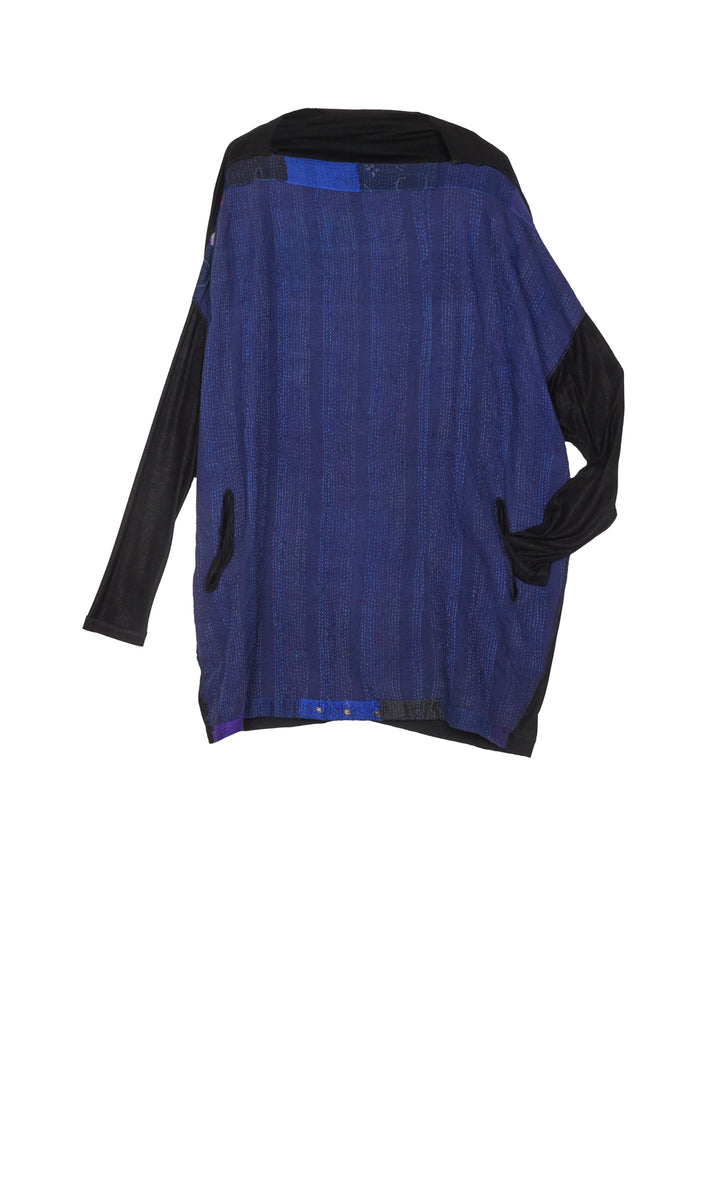 LOVE PATCH KANTHA TUNIC - lv2526-blu -