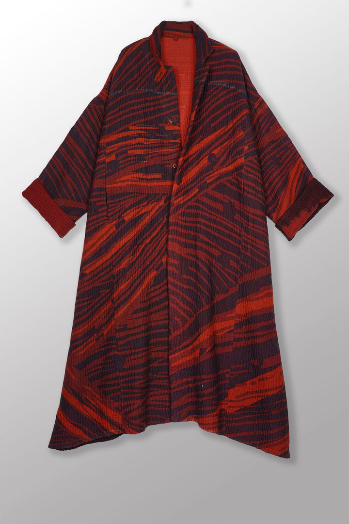 MAGMA AND OMBRE  KANTHA NEW OVERSIZED COAT - mw5342-red -