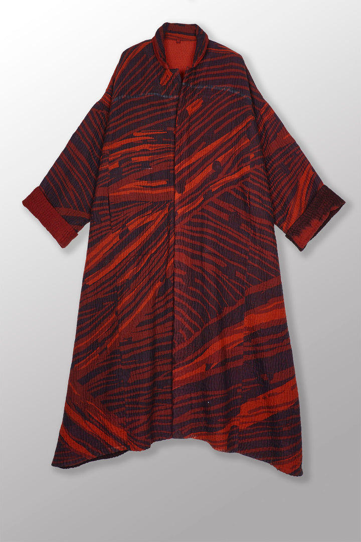 MAGMA AND OMBRE  KANTHA NEW OVERSIZED COAT - mw5342-red -