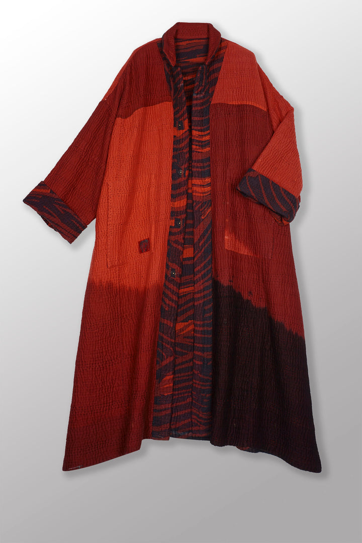 MAGMA AND OMBRE  KANTHA NEW OVERSIZED COAT - mw5342-red -
