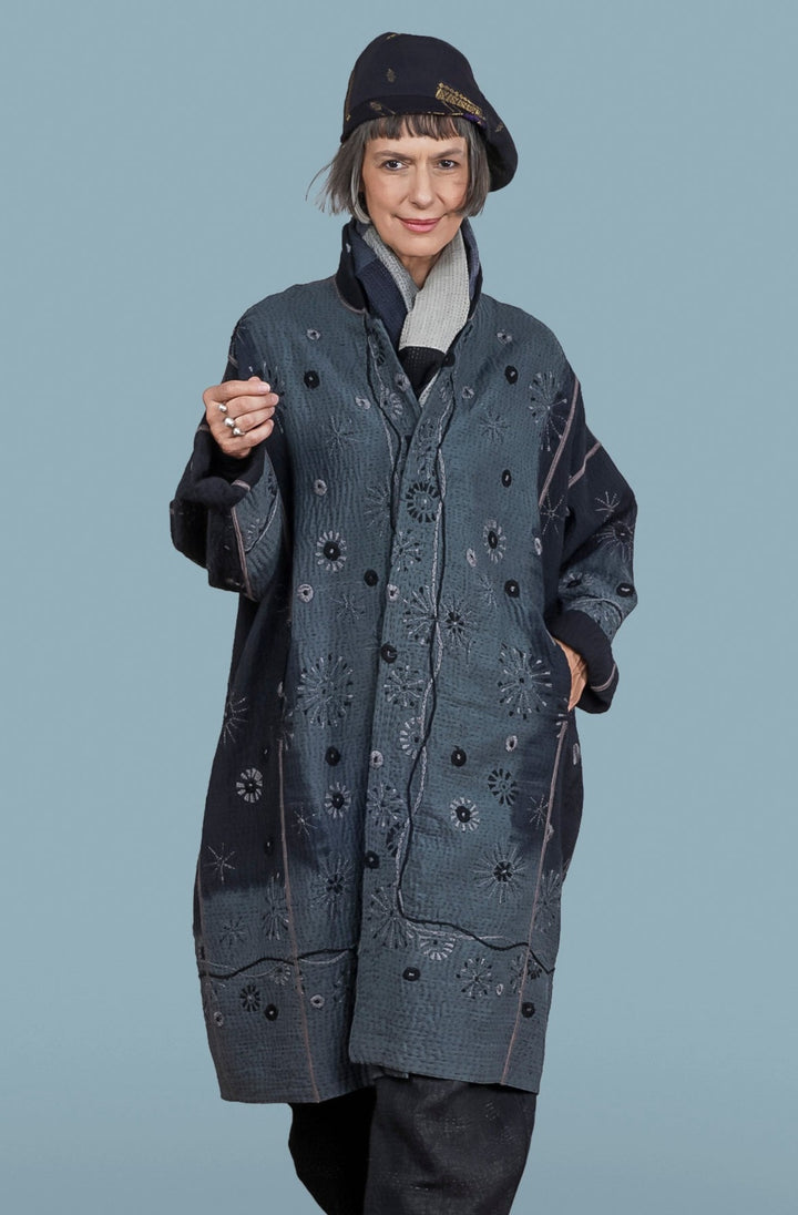 OMBRE SUN RALLI FIREWORKS KANTHA OVERSIZED MEDIUM COAT - of4331-gry -