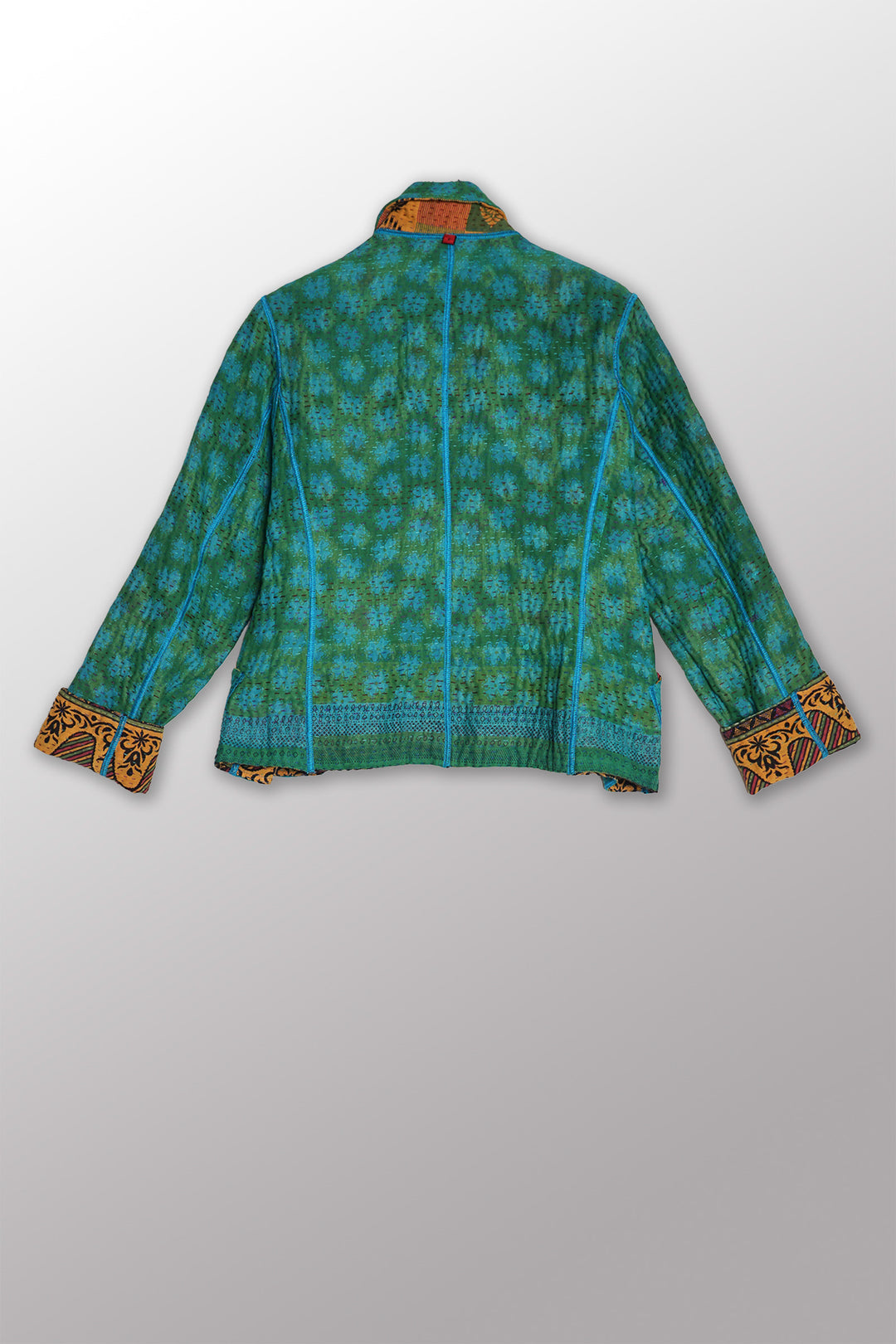 COTTON OVERDYE KANTHA CROPPED BASIC JACKET - ov4096-ctel001s -