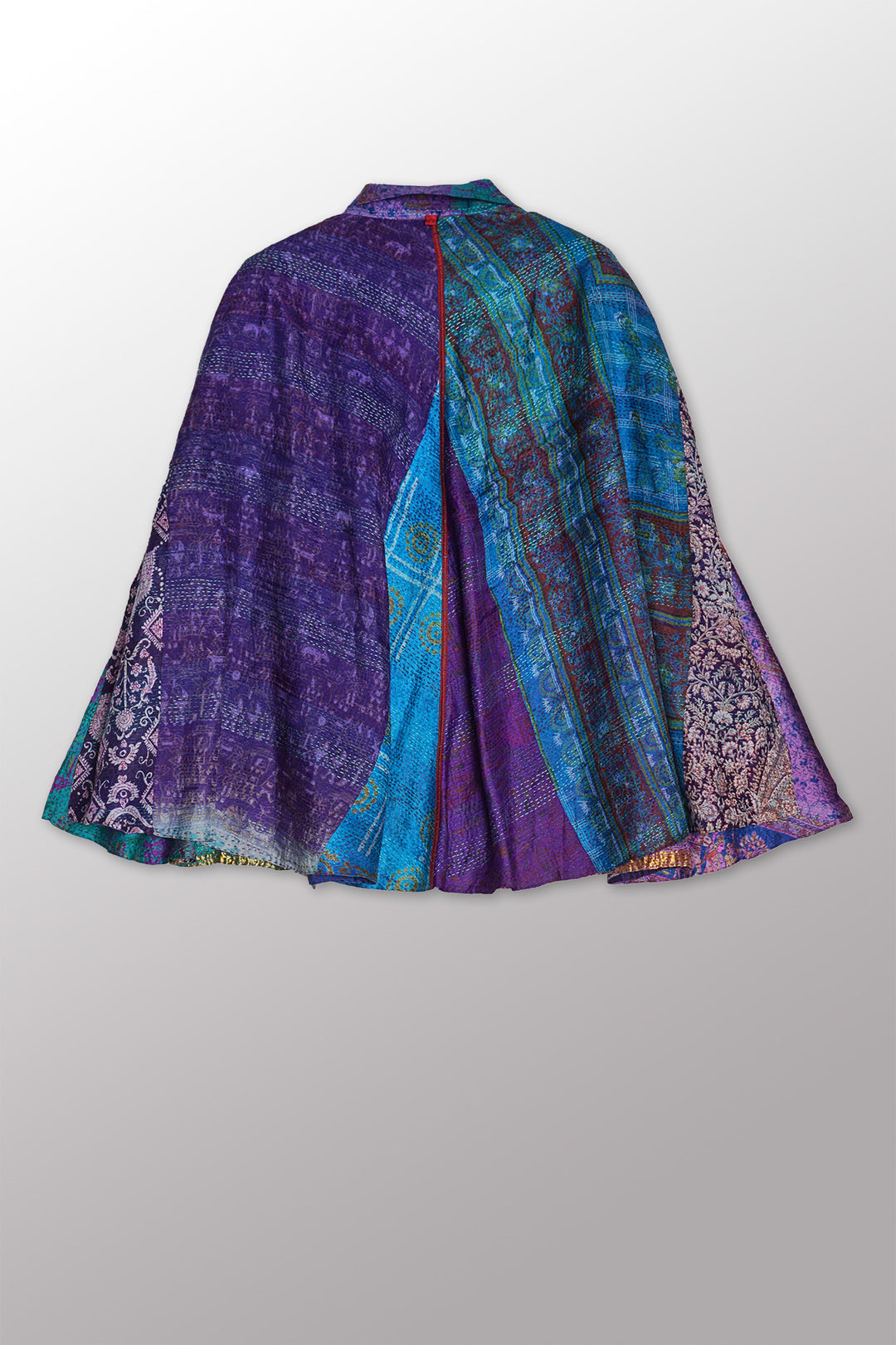VINTAGE SILK KANTHA MANTLE - sv2069-0002a -