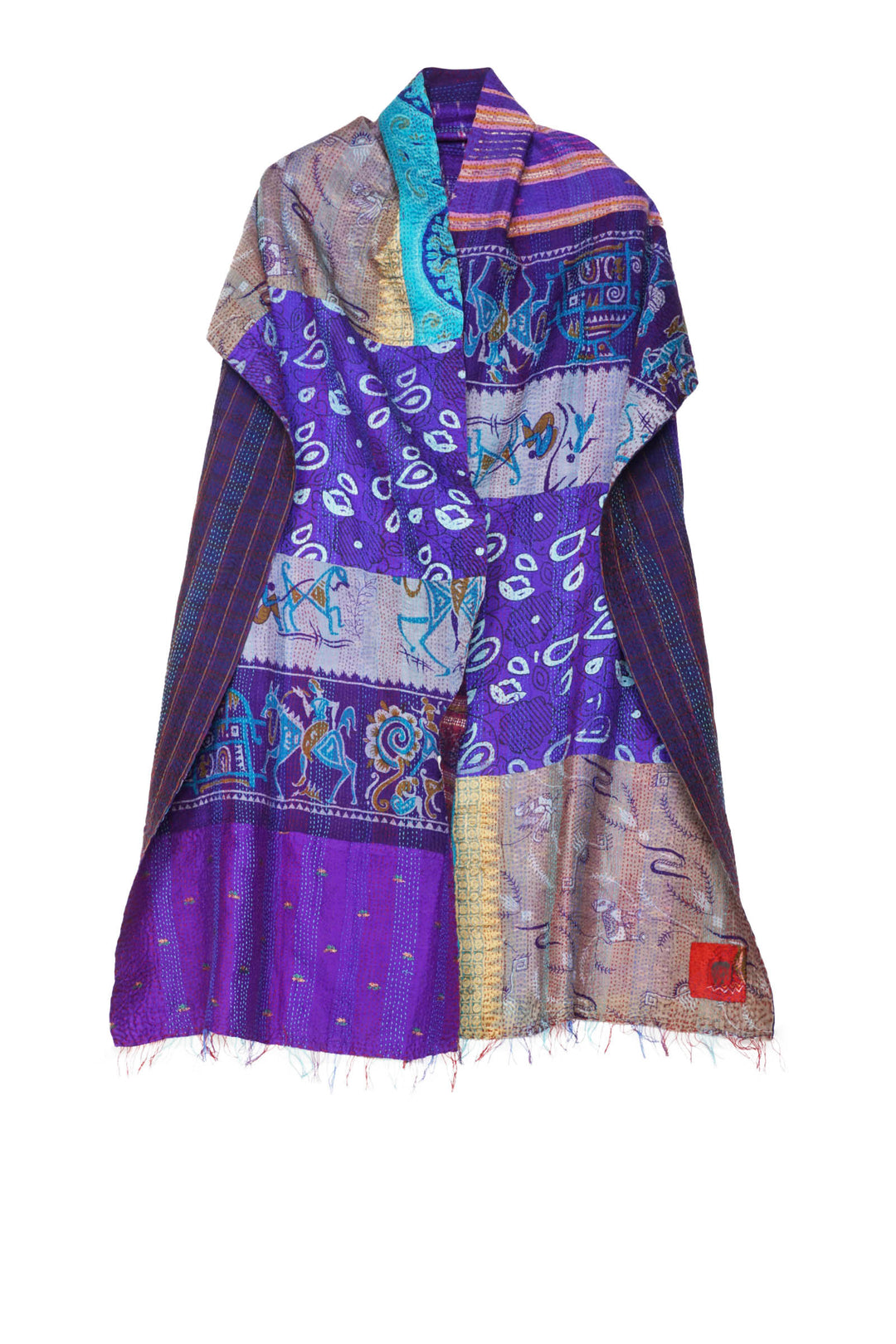 VINTAGE SILK KANTHA SCARF STANDARD - sv2801-0015a -