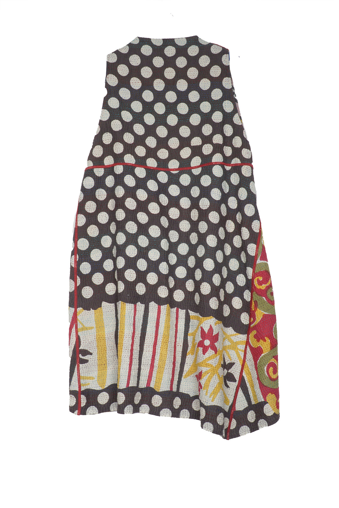 WHITE NIGHT KANTHA WRAP VEST - wn4213-gry -